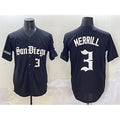SD.Padres #3 Jackson Merrill Black Gothic Edition Vapor Limited Stitched Jersey