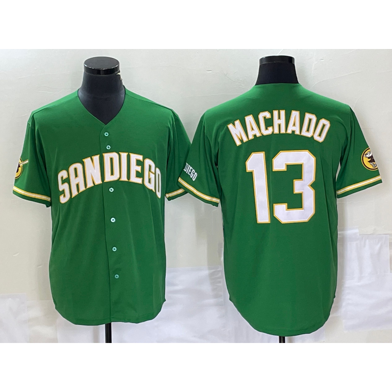 SD.Padres #13 Manny Machado Green Cool Base 2 Stitched Jersey