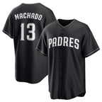 SD.Padres #13 Manny Machado Black Lights Out Limited Stitched Jersey
