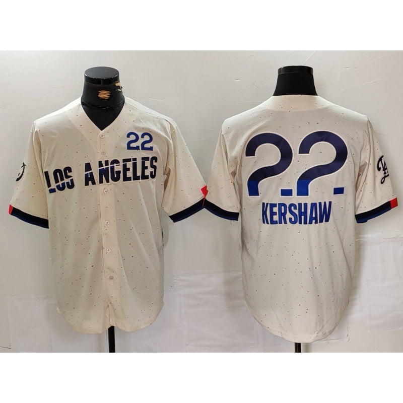 LA.Dodgers #22 Clayton Kershaw Cream 2024 City Connect Limited Jersey