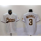 SD.Padres #3 Jackson Merrill White 2023 Cool Base 2 Stitched Jersey