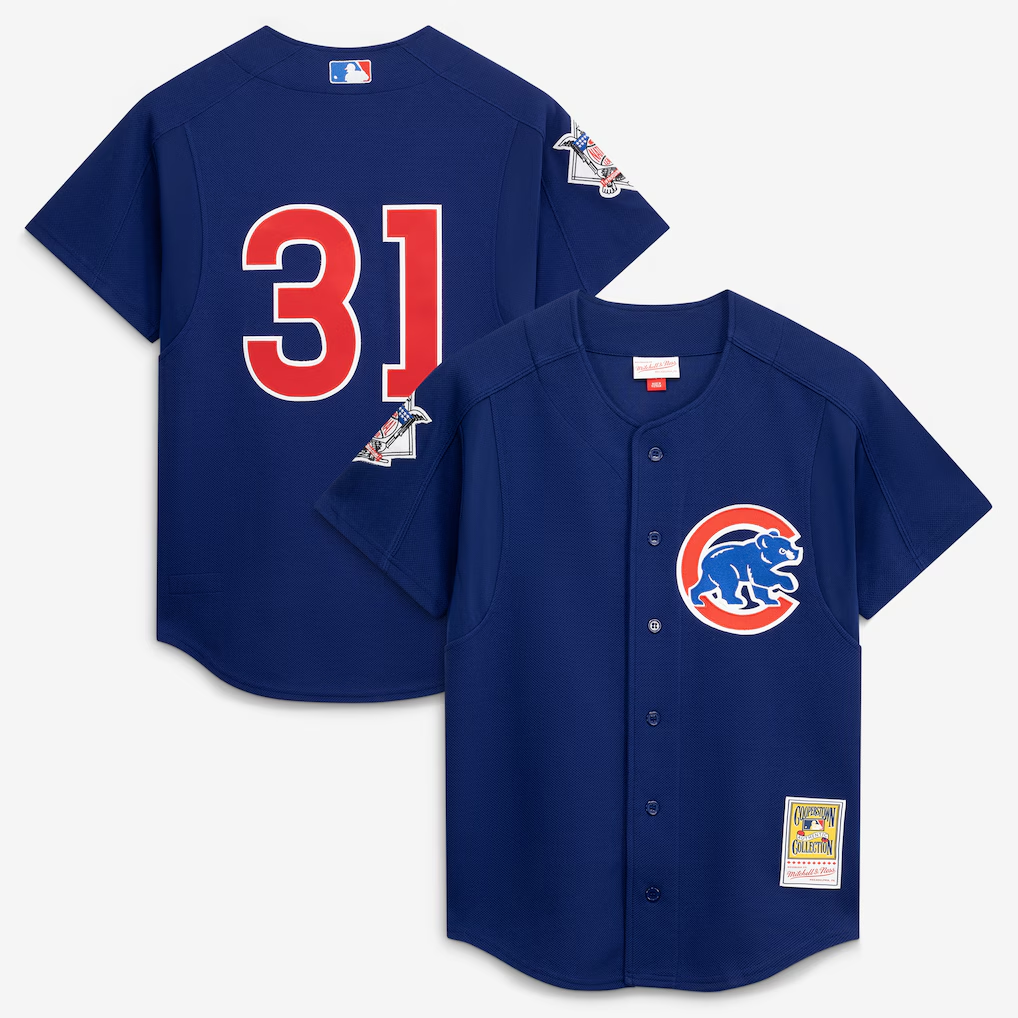C.Cubs #31 Greg Maddux Mitchell & Ness Royal Cooperstown Collection 2005 Batting Practice Jersey