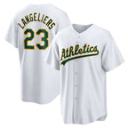 O.Athletics #23 Shea Langeliers White Home Replica Jersey