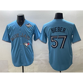 TB.Jays #57 Shane Bieber Blue 2025 World Series Cool Base Stitched Jersey