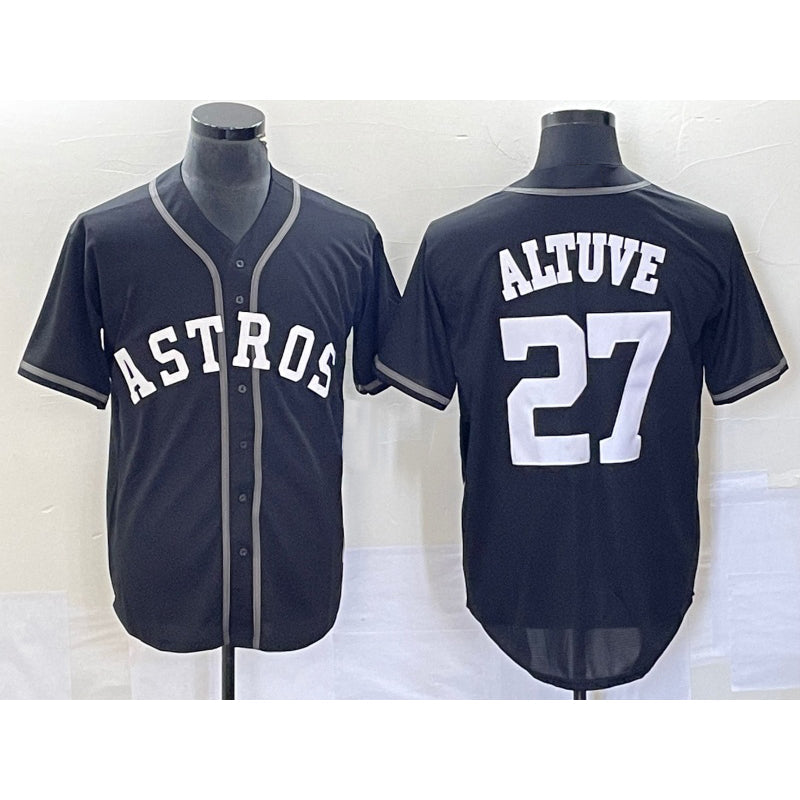 H.Astros #27 Jose Altuve Black Cool Base Stitched  Jersey
