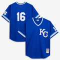 KC.Royals #16 Bo Jackson Mitchell & Ness Royal Cooperstown Collection Big & Tall Mesh Batting Practice Jersey
