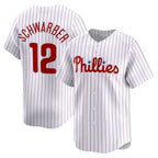 P.Phillies #12 Kyle Schwarber White Home Limited Player Jersey