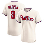 P.Phillies #3 Bryce Harper Cream Alternate 2 Elite Jersey