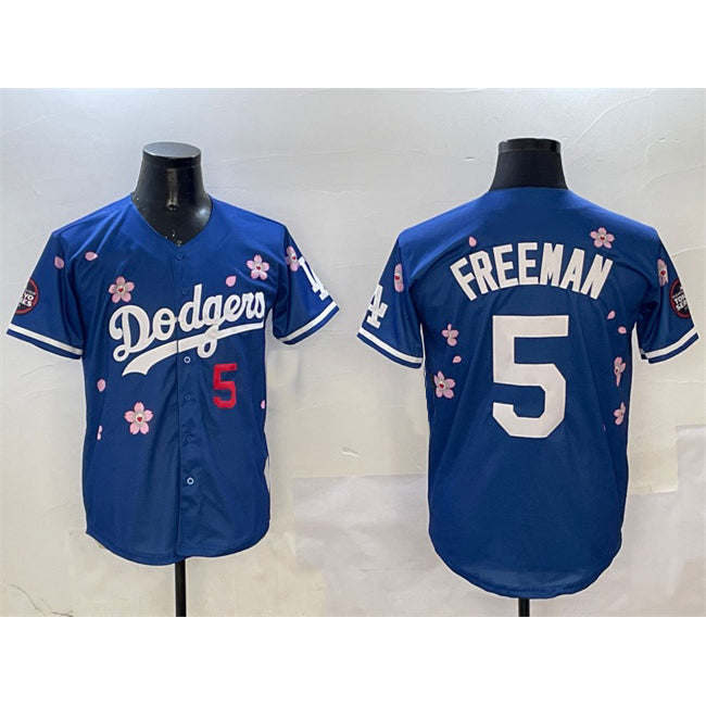 LA.Dodgers #5 Freddie Freeman Royal 2025 Tokyo Series Limited Stitched Jersey