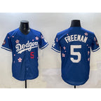 LA.Dodgers #5 Freddie Freeman Royal 2025 Tokyo Series Limited Stitched Jersey