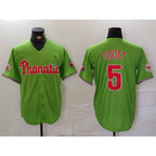 P.Phillies #5 Bryson Stott Green With Patch Stitched Cool Base Jersey