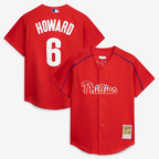 P.Phillies #6 Ryan Howard Mitchell & Ness Red Cooperstown Collection Batting Practice Jersey