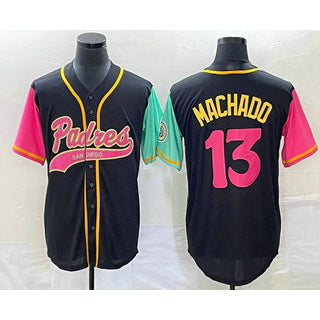 SD.Padres #13 Manny Machado Black NEW 2023 City Connect Cool Base Stitched Jersey