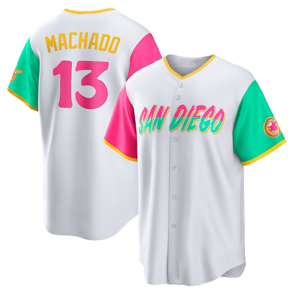 SD.Padres #13 Manny Machado White City Connect Replica Player Jersey