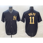 NY.Yankees #11 Anthony Volpe Black Gold Cool Base Stitched Jersey