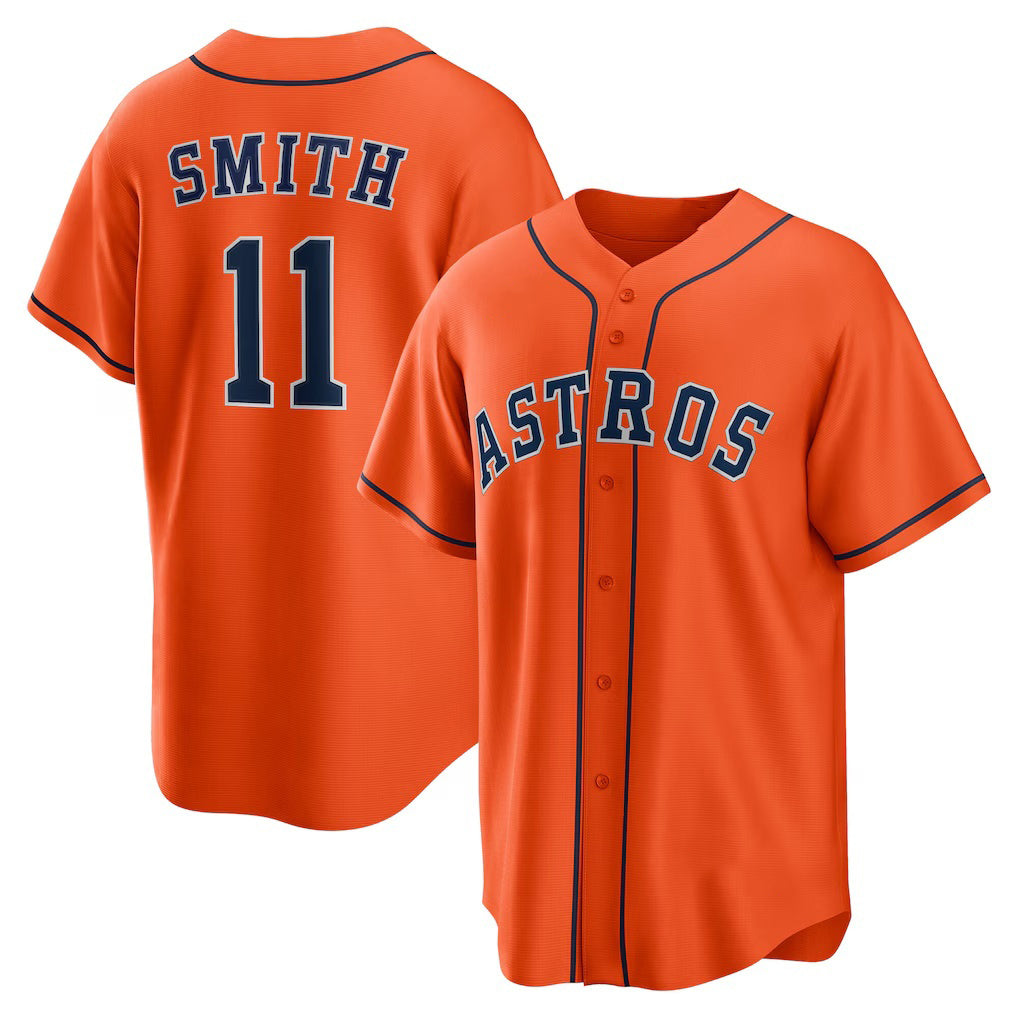 H.Astros #11 Cam Smith Orange Alternate Replica Jersey