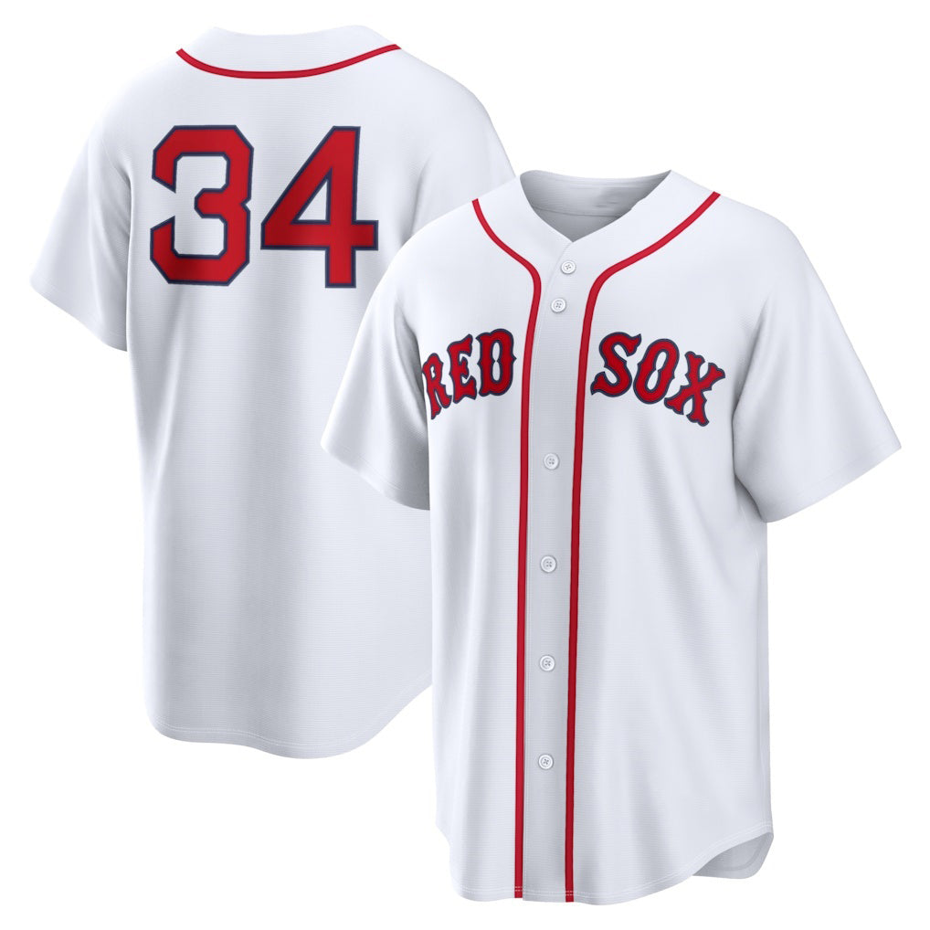 BR.Sox #34 David Ortiz White Home Replica Jersey