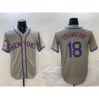 NY.Mets #18 Darryl Strawberry Grey 2025 Spring Training Cool Base Stitched Jersey