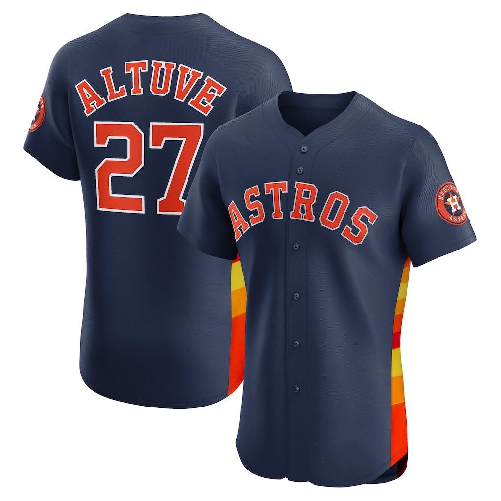 H.Astros #27 Jose Altuve Navy Alternate 2 Elite Player Jersey