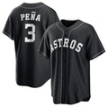 H.Astros #3 Jeremy Pena Black Lights Out Limited Stitched Jersey