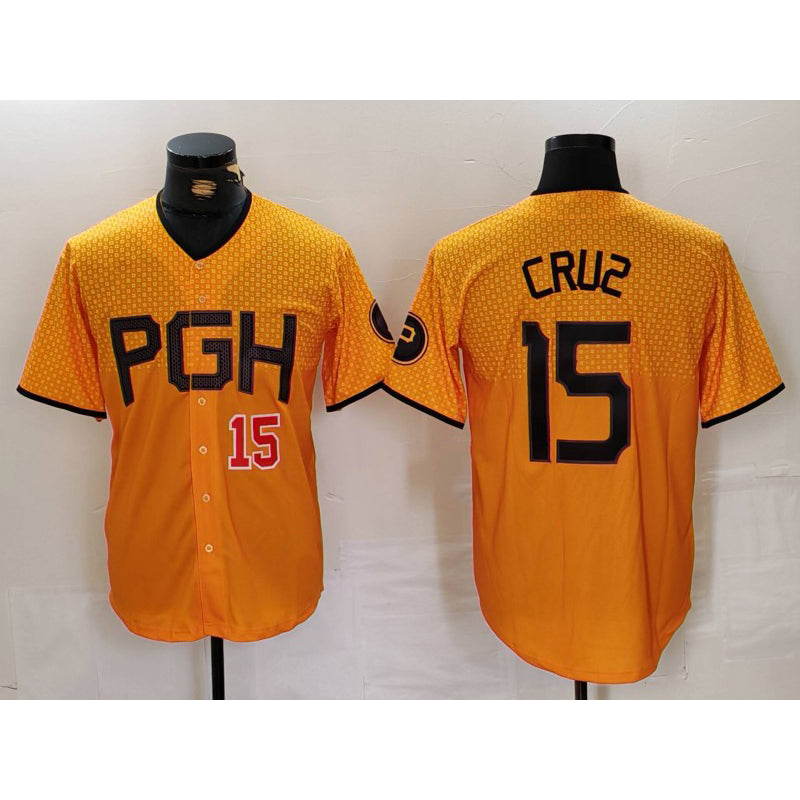 P.Pirates #15 Oneil Cruz Yellow 2023 City Connect Stitched Jersey