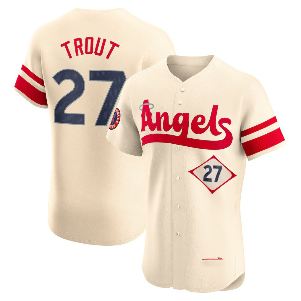LA.Angels #27 Mike Trout Cream City Connect Elite Player Jersey
