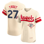 LA.Angels #27 Mike Trout Cream City Connect Elite Player Jersey