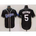 LA.Dodgers #5 Freddie Freeman Black Cool Base With Patch Stitched Jersey