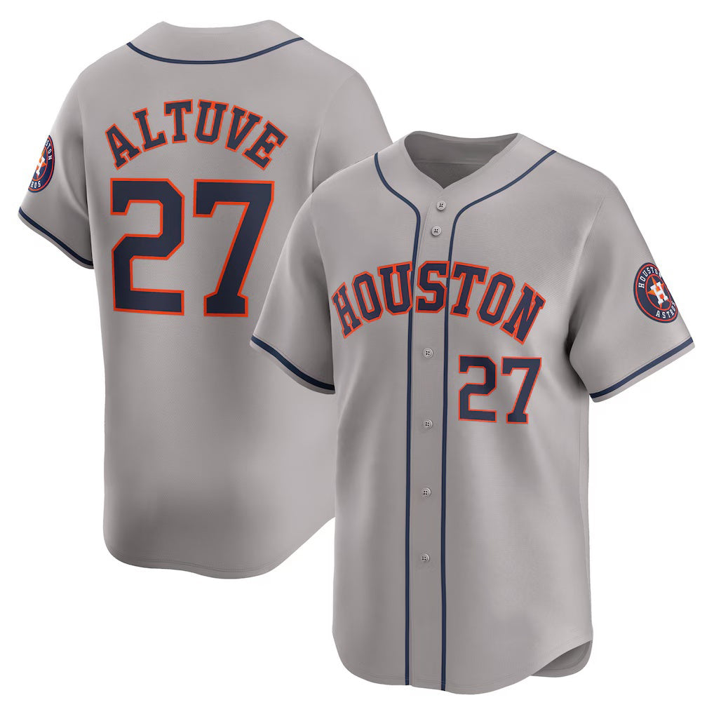 H.Astros #27 Jose Altuve Gray Away Limited Player Jersey
