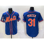 NY.Mets #31 Mike Piazza Blue With Patch Cool Base Stitched Jersey