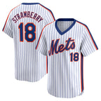 NY.Mets #18 Darryl Strawberry Navy Throwback Cooperstown Limited Jersey