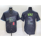 TB.Rays #2 Yandy Diaz Number Charcoal 2024 City Connect Limited Stitched Jerseys