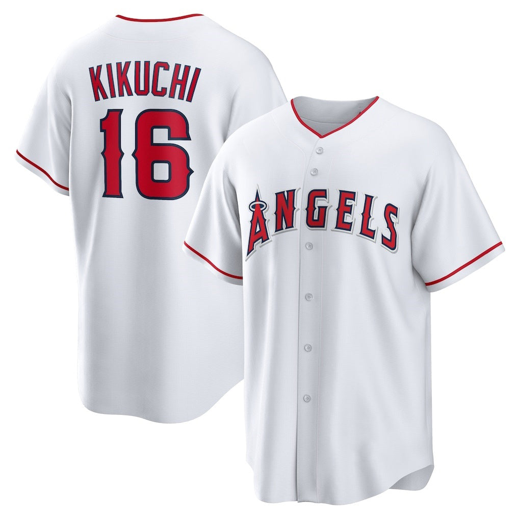 LA.Angels #16 Yusei Kikuchi White Home Replica Jersey