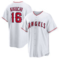 LA.Angels #16 Yusei Kikuchi White Home Replica Jersey