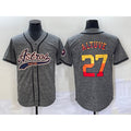 H.Astros #27 Jose Altuve Grey Gridiron Cool Base Stitched  Jersey