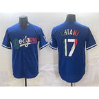 LA.Dodgers #17 Shohei Ohtani Blue Mexico Stitched Jersey