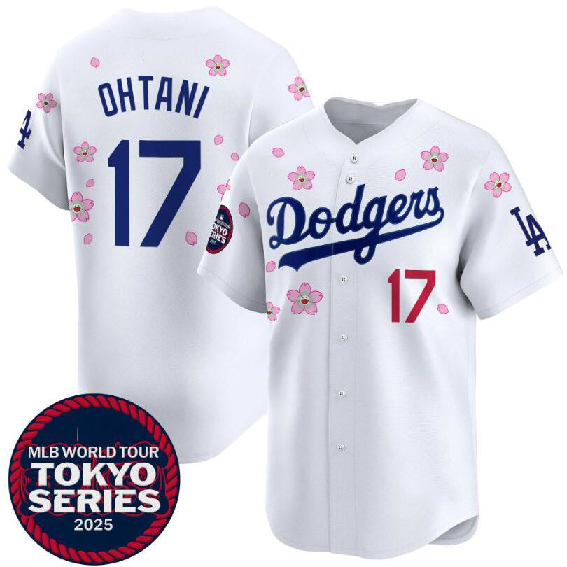 LA.Dodgers #17 Shohei Ohtani White 2025 Tokyo Series Limited Stitched Jersey