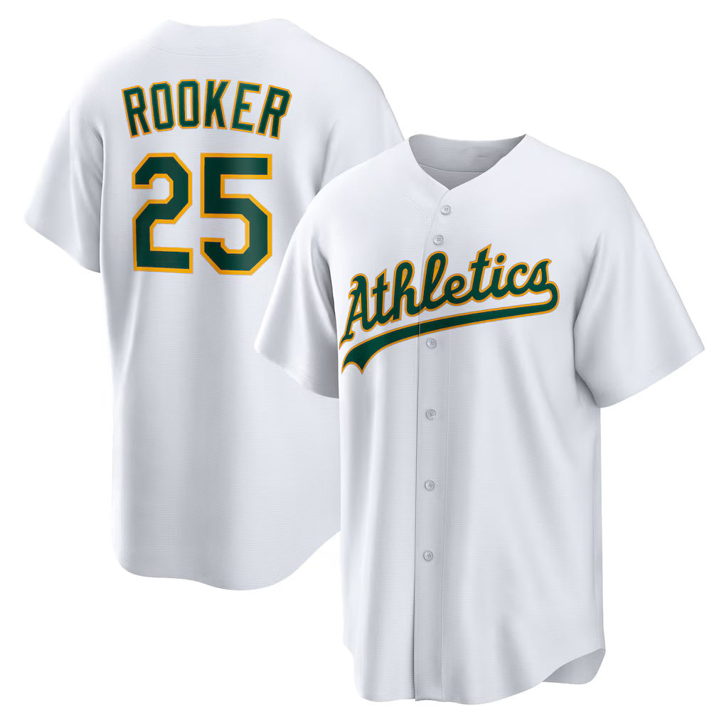 O.Athletics #25 Brent Rooker White Home Replica Jersey