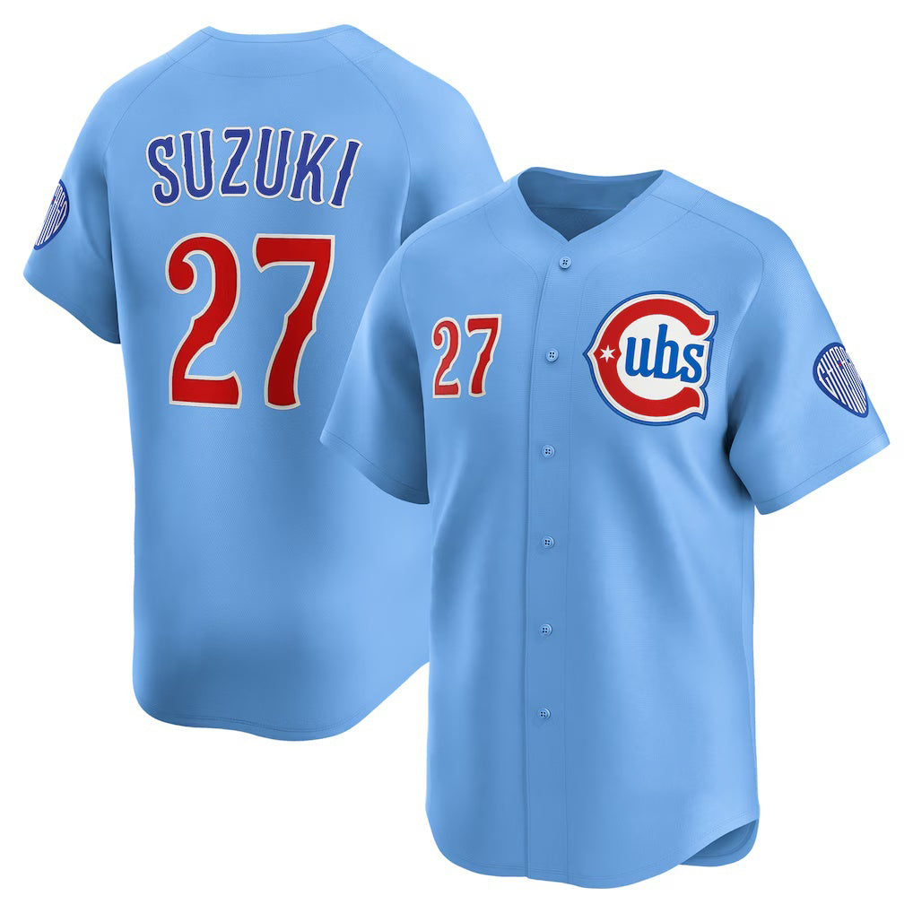 C.Cubs #27 Seiya Suzuki Royal 2nd Alternate Limited Player Jersey