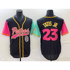 SD.Padres #23 Fernando Tatis Jr. Black NEW 2023 City Connect Cool Base Stitched Jersey