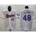 T.Rangers #48 Jacob deGrom Number White 2024 Gold Collection Limited Cool Base 2 Jersey