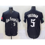 LA.Dodgers #5 Freddie Freeman Black Mexico 2025 LA Gothic Style With Fernando Patch Vapor Premier Limited Stitched Jersey