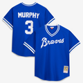 A.Braves #3 Dale Murphy Mitchell & Ness Royal Authentic Batting Practice Jersey