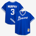 A.Braves #3 Dale Murphy Mitchell & Ness Royal Authentic Batting Practice Jersey