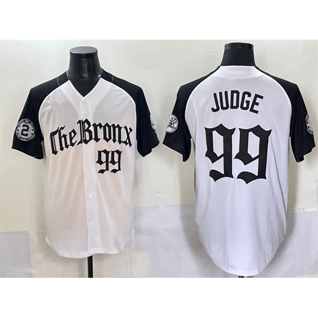 NY.Yankees #99 Aaron Judge White Black 'Gothic Legacy Edition' Vapor Premier Limited Stitched  Jersey
