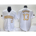 SD.Padres #13 Manny Machado Number White 2022 All Star Stitched Cool Base Jersey