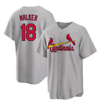 St. Louis Cardinals #18 Jordan Walker Grey Cool Base Stitched Jersey