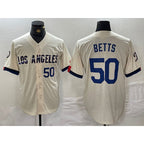 LA.Dodgers #50 Mookie Betts Number Cream 2024 City Connect Limited Stitched Jersey