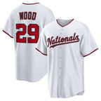 W.Nationals #29 James Wood White Home Replica Jersey