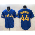 S.Mariners #44 Julio rodriguez Royal With 2025 AL West Division Champions Patch City Connect Limited Stitched  Jersey